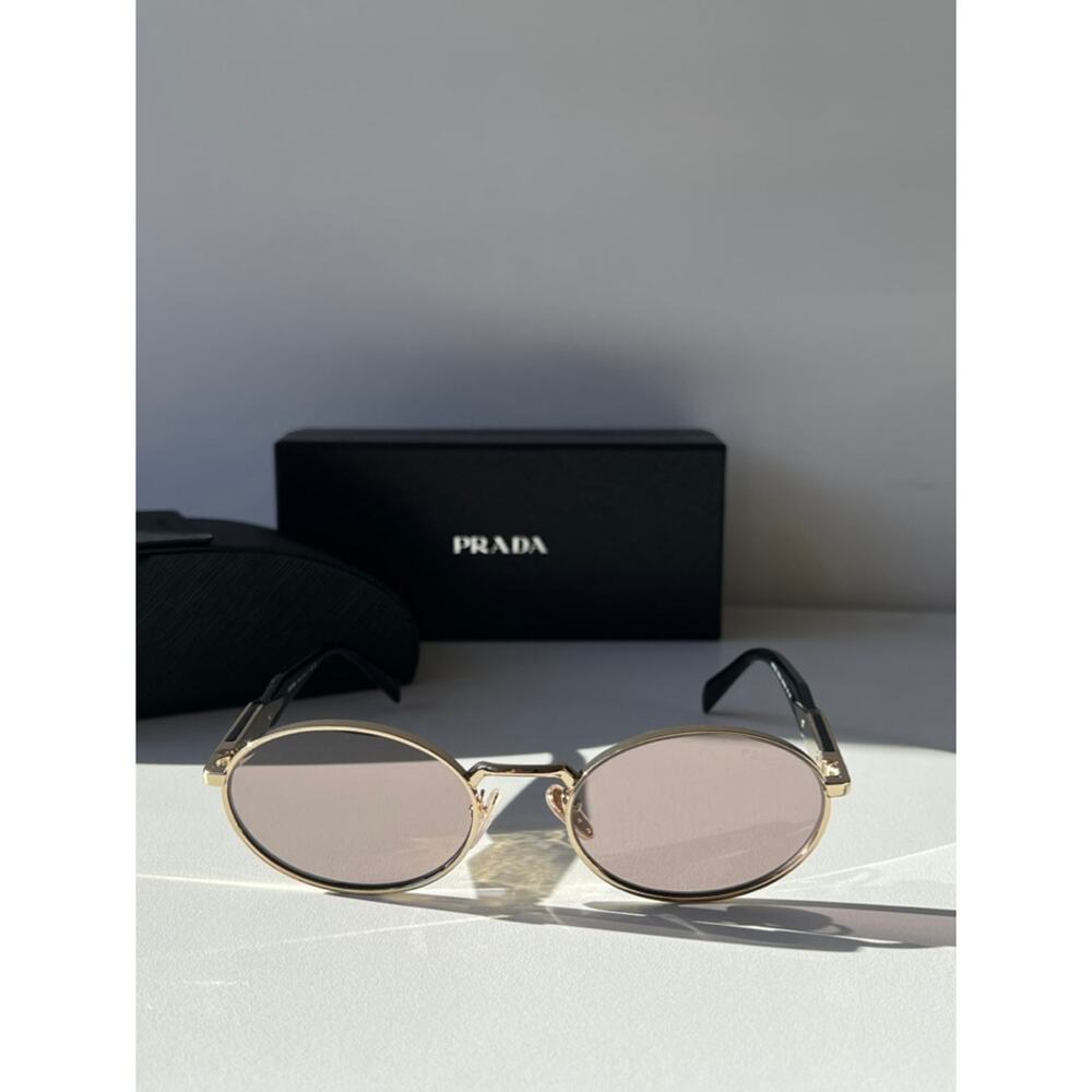 NEW Prada PR65ZS Oval Sunglasses in Gold Purple - Picture 6 of 8